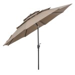 Parasol de jardin ext�rieur - relax4life - 3 m - parasol � 3 couches sans pied - inclinaison � 30� - ...