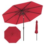 Parasol de jardin ext�rieur - relax4life - 3m - parasol droit inclinable 25� - 8 baleines - polyester ...