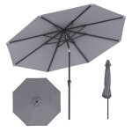 Parasol de jardin ext�rieur - relax4life - 3m - parasol droit inclinable 25� - 8 baleines - polyester ...
