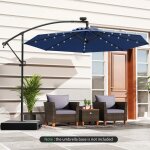 Parasol de jardin extrieur - relax4life - 3m - rotation  360 - 32 led solaire - parasol dport manivelle ...