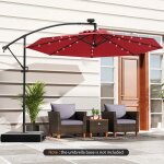 Parasol de jardin extrieur - relax4life - 3m - rotation  360 - 32 led solaire - parasol dport manivelle ...