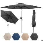Parasol de jardin ext�rieur - relax4life - dia 230cm - 18 led - 6 baleines - parasol balcon inclinable ...