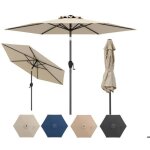 Parasol de jardin ext�rieur - relax4life - dia 230cm - parasol balcon inclinable � 35� - 6 baleines robustes ...