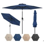 Parasol de jardin ext�rieur - relax4life - dia 230cm - parasol balcon inclinable � 35� - 6 baleines robustes ...