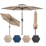 Parasol de jardin ext�rieur - relax4life - dia 230cm - parasol balcon inclinable � 35� - 6 baleines robustes ...