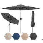 Parasol de jardin ext�rieur - relax4life - dia 230cm - parasol balcon inclinable � 35� - 6 baleines robustes ...