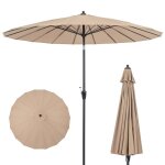 Parasol de jardin extrieur - relax4life - dia 265cm - 18 baleines en fibre de verre - parasol droit ...