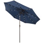 Parasol de jardin ext�rieur - relax4life - dia 300cm - �clairage solaire - parasol lumineux inclinable ...