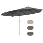 Parasol de jardin rectangulaire ext�rieur - relax4life - 470x280cm - parasol double avec manivelle - ...