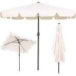 Parasol de jardin - springos� - rectangulaire 240 cm - inclinaison - manivelle manuelle - �cru