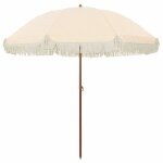 Parasol de jardin - vidaxl - jaune et blanc - � 205 x 209 cm - acier - r�sistant aux uv - imperm�able ...