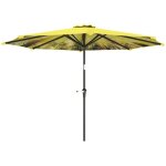 Parasol jaune octogonal 294x294x247cm� manivelle pour balcon - id�al petit espace ext�rieur r�sistant ...
