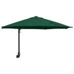 Parasol mural de jardin - vidaxl - vert - polyester et acier - 248x248x148 cm - inclinable - fixation ...