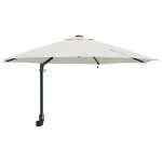 Parasol mural avec leds - vidaxl - 248x248x148 cm - sable - polyester et acier - lumi�res led int�gr�es ...