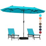 Parasol rectangulaire 400x200cm - goplus - parasol double avec pied - grand parasol de jardin ext�rieur ...