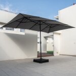Parasol rectangulaire 430x260cm - goplus - parasol double - grand parasol de jardin extrieur - pied ...