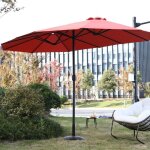 Parasol rectangulaire double face 45m grand format avec manivelle - d�coration jardin d�co ext�rieure ...