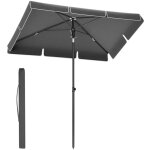 Parasol rectangulaire - gris - upf 50 + - inclinable - r�glable - sac inclus