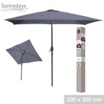 Parasol rectangulaire inclinable ouverture manivelle - gris anthracite mat - l 300 x p 200 x h 250 cm ... Parasol rectangulaire inclinable ouverture manivelle - gris anthracite mat - l 300 x p 200 x h 250 cm ...