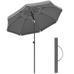 Parasol - songmics - 200 cm - upf 50 + - inclinable - gris