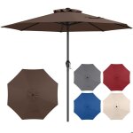 Parasol de terrasse de 260 cm - costway - 8 baleines robustes - � manivelle - protection solaire pour ...