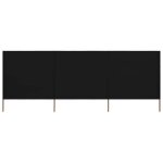 Paravent 3 panneaux - vidaxl - 400x160 cm - noir - tissu non - tiss� - poteaux en bois - pliable - assemblage ...