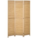 Paravent en bois - homcom - 3 panneaux - 120 x 170 cm - s�parateur de pi�ce pliable - en bambou - naturel ...