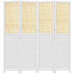 Paravent en bois homcom 4 panneaux 160 x 170 cm séparateur de pièce cloison de séparation pliable en ... Paravent en bois homcom 4 panneaux 160 x 170 cm séparateur de pièce cloison de séparation pliable en ...