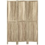 Paravent en bois de paulownia homcom 3 panneaux 120 x 170 cm s�parateur de pi�ce cloison de s�paration ...