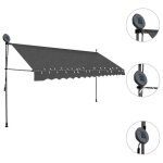 Paravent ext�rieur - kimmy - brise - vue auvent manuel r�tractable avec led - 400 cm anthracite - shop54868878 ...