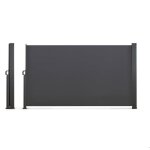 Paravent extérieur rétractable jardin 180 x 400 cm gris anthracite store latéral - brise vue Paravent extérieur rétractable jardin 180 x 400 cm gris anthracite store latéral - brise vue