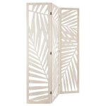 Paravent akira feuille bois blanc h170cm - atmosphera createur dinterieur Paravent akira feuille bois blanc h170cm - atmosphera createur dinterieur
