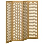 Paravent - homcom - en bois ajouré - pliable 4 panneaux - 160 x 170 cm - naturel Paravent - homcom - en bois ajouré - pliable 4 panneaux - 160 x 170 cm - naturel