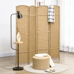 Paravent interieur en bois 4 panneaux 160 x 170 cm s�parateur de pi�ce pliable pour salon chambre � coucher ...
