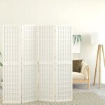 Paravent intrieur - cloison de sparation - sparateur de pice pliable 4 panneaux 160x170 cm blanc