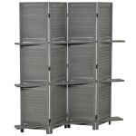 Paravent intérieur - homcom - 4 panneaux - 160l x 170h cm - 3 étagères pliables - portes persiennes - ... Paravent intérieur - homcom - 4 panneaux - 160l x 170h cm - 3 étagères pliables - portes persiennes - ...
