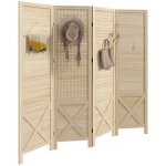 Paravent intérieur - homcom - 4 panneaux - panneau perforé - pour salon chambre maison - en bois - 152 ... Paravent intérieur - homcom - 4 panneaux - panneau perforé - pour salon chambre maison - en bois - 152 ...