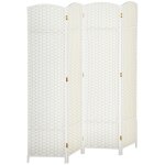 Paravent interieur - homcom - en bois - 4 panneaux - 160 x 170 cm - pour salon chambre � coucher - blanc ...