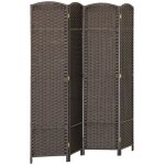 Paravent interieur - homcom - en bois - 4 panneaux - 160 x 170 cm - pour salon chambre  coucher - marron ...