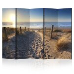 Paravent intrieur - lumasoul - separateur de pieces  deux cts - 5 pices - 172x225 cm - plage 2