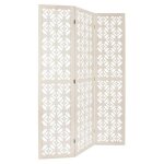 Paravent - atmosphera - nomade - blanc - h170 cm - mdf et paulownia Paravent - atmosphera - nomade - blanc - h170 cm - mdf et paulownia