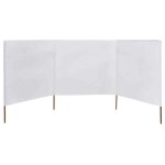 Paravent pliable 3 panneaux - vidaxl - 400x120 cm - blanc - textile non tiss� - poteaux en bois - imperm�able ...
