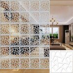 Paravent suspendu - s�parateur de pi�ce sculpt� - pvc �cologique - 29 cm x 29 cm - blanc - 12 pi�ces