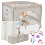 Parc b�b� 100x100cm lionelo mille plus - matelas haute densit� - roulettes - jouets � scratch - 0 - 36 ...
