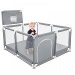 Parc b�b� 126 * 126cm - mipan - pliables - parc b�b� avce basketball rack + porte zipp�e + balles - gris ...