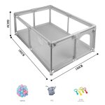 Parc bb 150 x 180 cm - magic zc parc bb pliable et lavable avec ventouses en dessous porte zippe ...