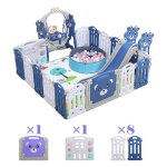Parc bb 16 + 2 panneaux - magic zc clture pliant de multifonction avec balanoire toboggan et boule ...