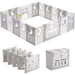 Parc bebe 16 + 2 panneaux parc xxl enfant modulable avec verrouillage de s�curit� forme r�glable pliable ...