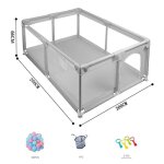 Parc bb 200 x 200 cm - magic zc parc bb pliable et lavable avec ventouses en dessous porte zippe ...