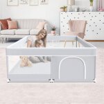 Parc bb 90x90cm avec filet respirant pliable avec porte zippe intrieur parc bbmodulableconfort